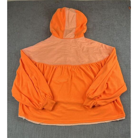 Free People Movement FP Hoodie Womens (M) Orange Let it Go Sweatshirt Oversized - Picture 3 of 7